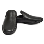 Mules : Black leather Mules with Memory foam footpad. Article :  Flexi02-Black