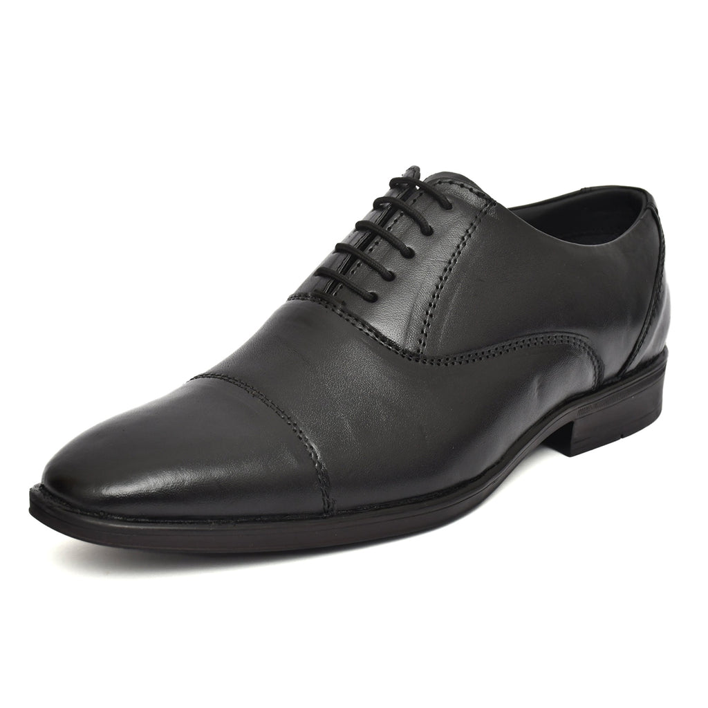 Oxford Shoes : Black Leather Oxford Shoes for men with Memory foam footpad. Article : AL-110Black