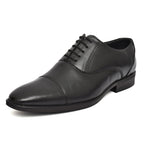 Oxford Shoes : Black Leather Oxford Shoes for men with Memory foam footpad. Article : AL-110Black