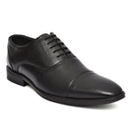 Oxford Shoes : Black Leather Oxford Shoes for men with Memory foam footpad. Article : AL-110Black