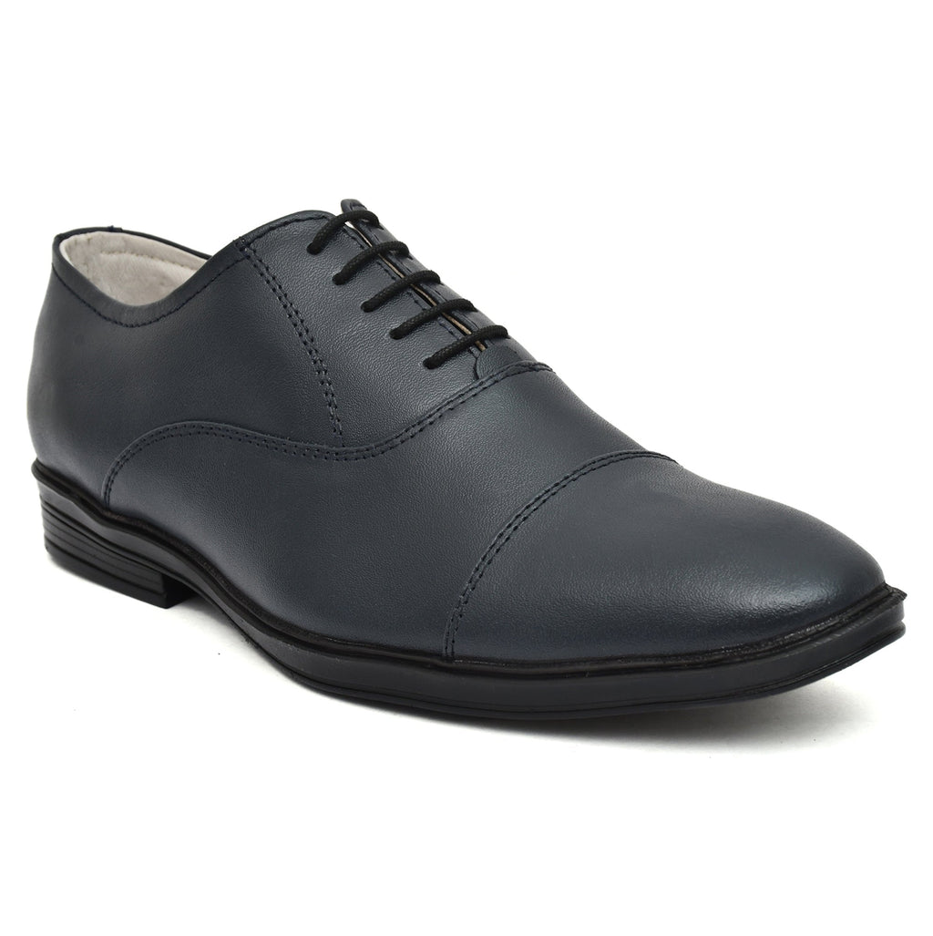 Oxford Shoes : Blue leather Oxford Shoes for men with Memory foam footpad. Article : 110Blue