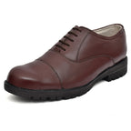 Safety Shoes : Industrial Safety Oxford Wine leather Shoes with Steel Toe & Memory foam footpad. Article : S110-Wine