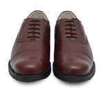 Safety Shoes : Industrial Safety Oxford Wine leather Shoes with Steel Toe & Memory foam footpad. Article : S110-Wine