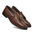 Penny loafers :  Brown leather Penny loafer with Tassel & Memory foam footpad. Article : Al107T-Brown