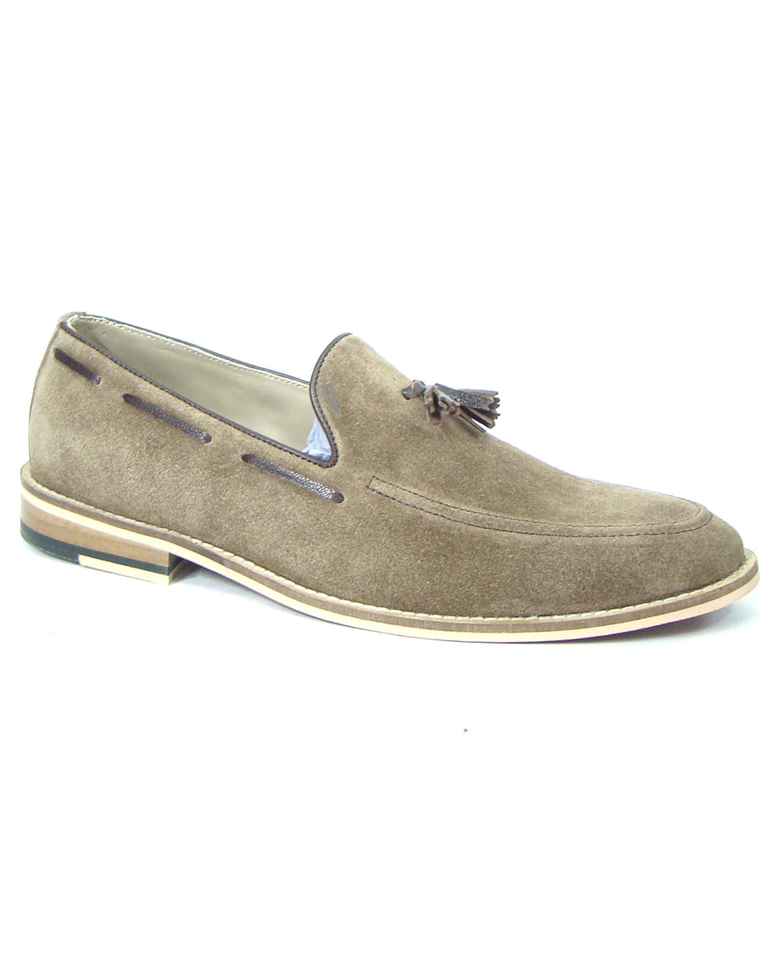 Penny loafers : Light Brown Suede leather Penny loafer with Tassel & Memory foam footpad. Article : HU107-LBrown