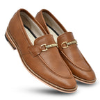 Penny loafers : Tan leather Penny loafer with Memory foam footpad. Article : HU301-Tan