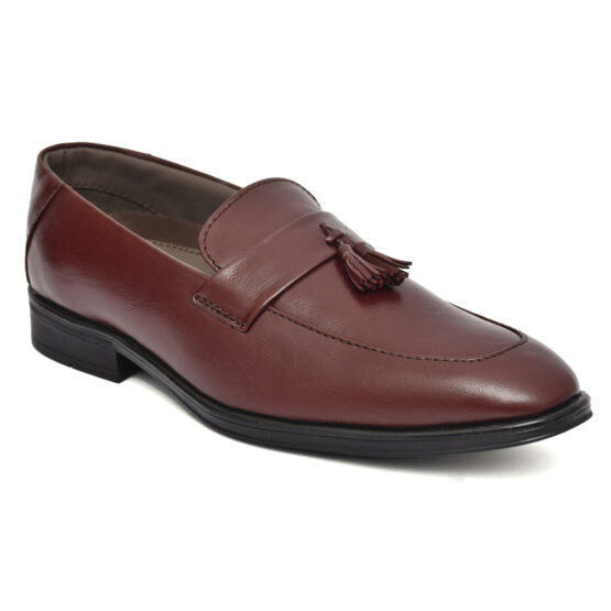 Penny loafers :  Wine leather Penny loafer with Tassel & Memory foam footpad. Article : Al107T-Wine