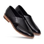 Peshawari : Black leather handmade Peshawari with Memory foam footpad. Article : Peshawari01