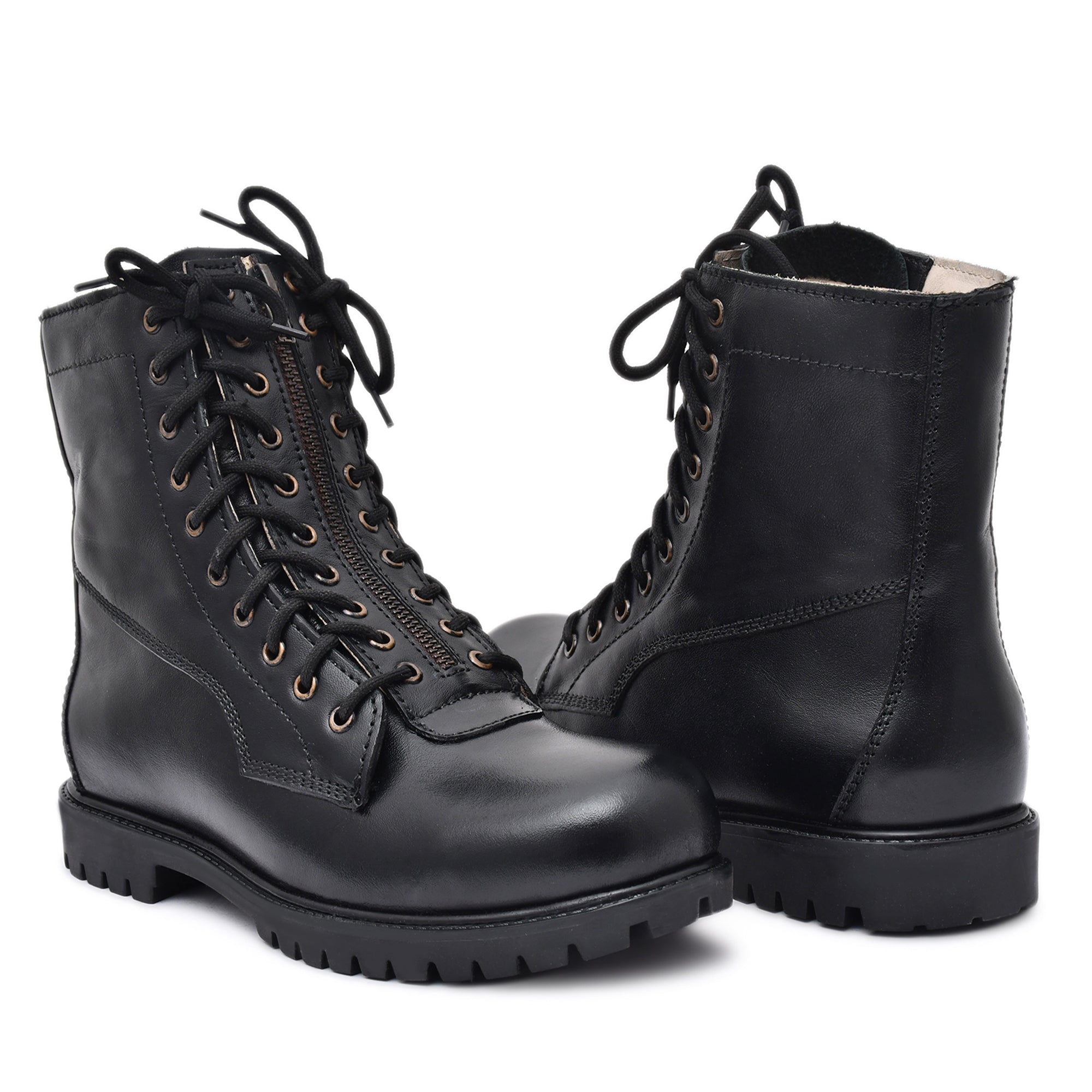 Pilots Boots : Black leather Flying boots for Pilots with Memory foam footpad. Article : 610BE