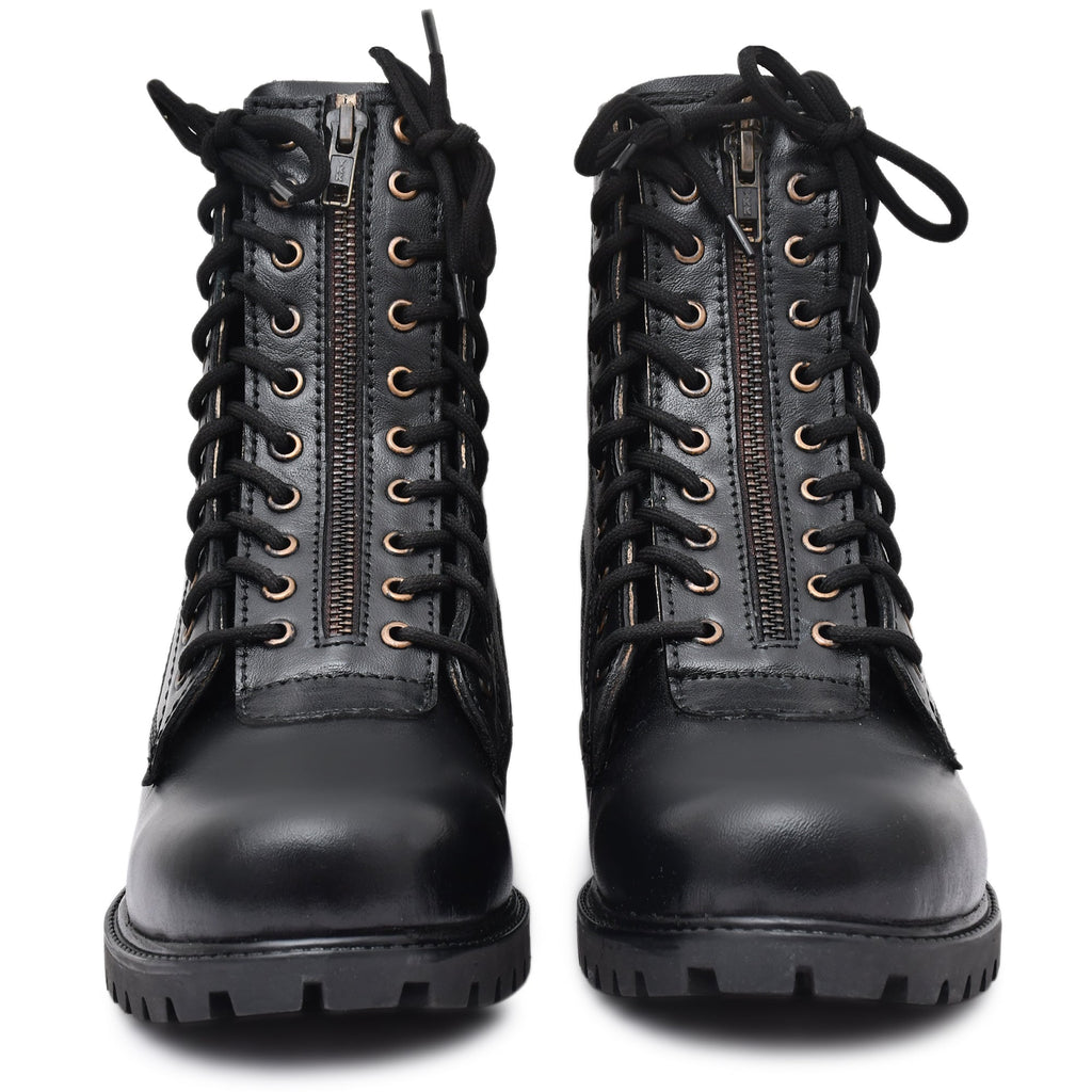 Pilots Boots : Black leather Flying boots for Pilots with Memory foam footpad. Article : 610BE