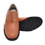 Police Derby Shoes : Genuine leather Police Uniform shoes with  Memory foam footpad.  Article-S102-PoliceTan