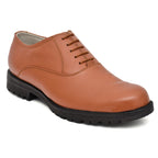 Police Derby Shoes : Genuine leather Police Uniform shoes with  Memory foam footpad.  Article-S102-PoliceTan