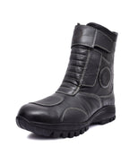 Biker Boots : Waterproof Black leather Rider boots for bikers with Memory foam footpad.