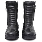 Biker Boots : Waterproof Black leather Rider boots for bikers with Memory foam footpad.