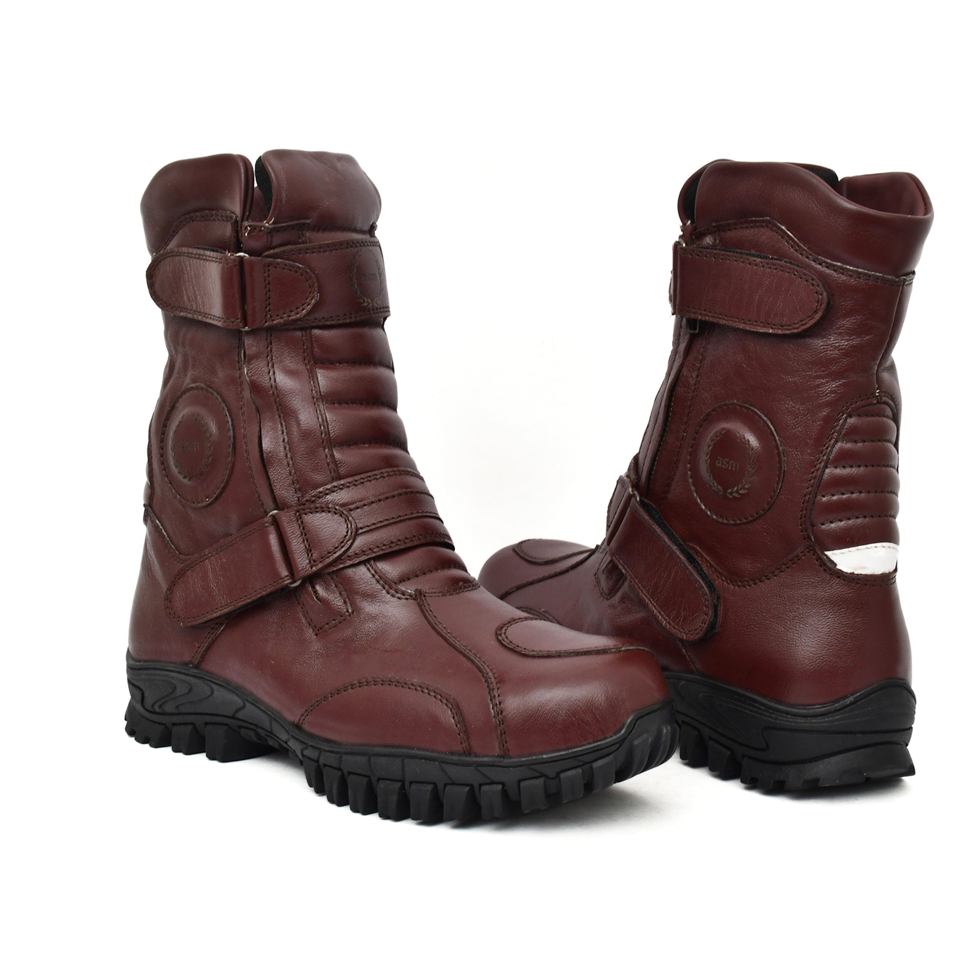 Biker Boots : Waterproof wine leather Rider boots for bikers with Memory foam footpad.