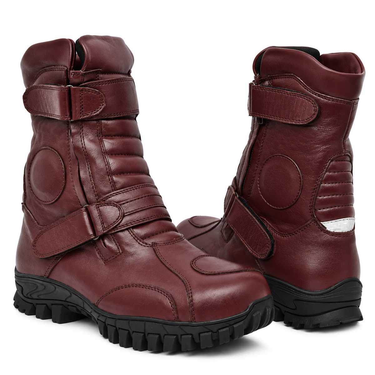 Biker Boots : Waterproof wine leather Rider boots for bikers with Memory foam footpad.