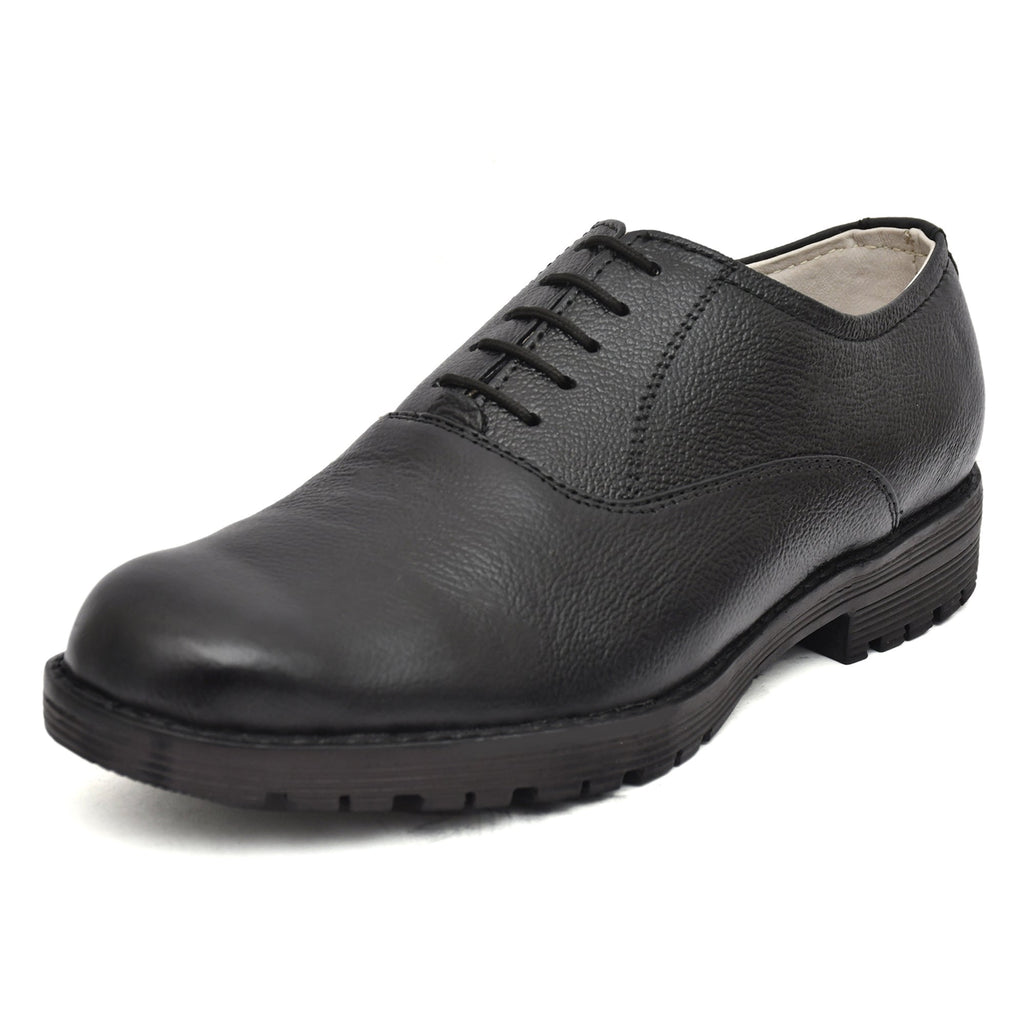 Safety Shoes : Industrial Safety Derby NDM leather Shoes with Steel Toe & Memory foam footpad.