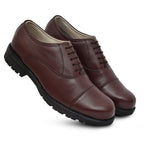 Safety Shoes : Industrial Safety Oxford Wine leather Shoes with Steel Toe & Memory foam footpad. Article : S110-Wine