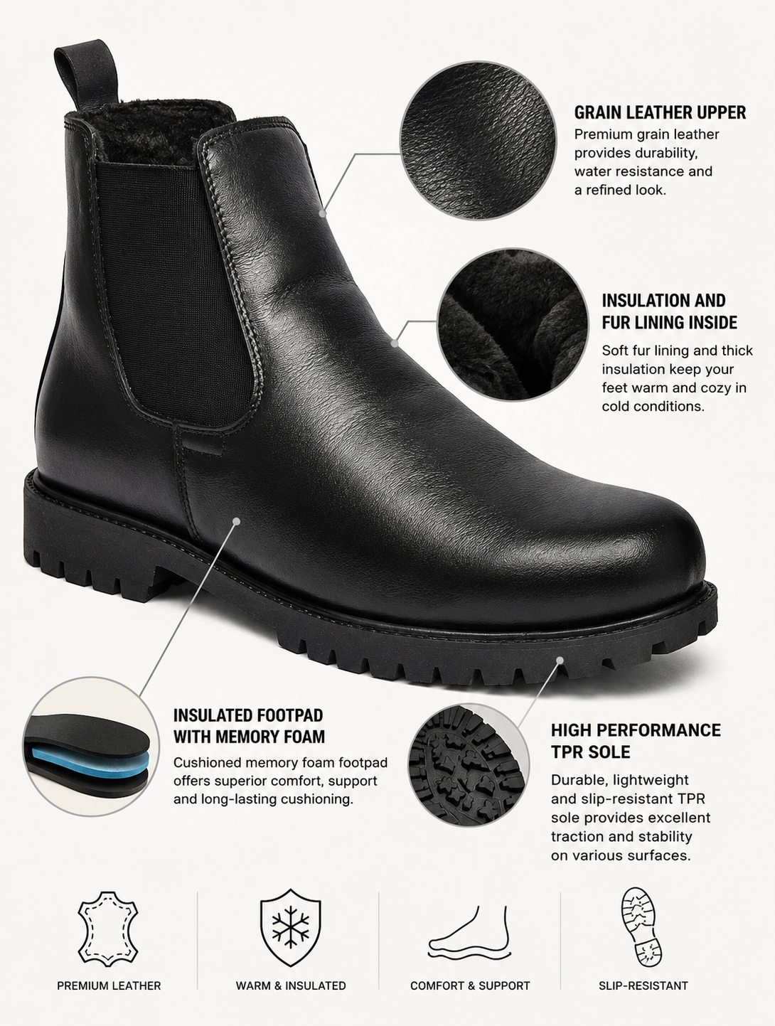 Snow Boot Chelsea - Black