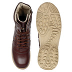Biker Boots : Cherry leather Rider boots for bikers with side chain & Memory foam footpad.