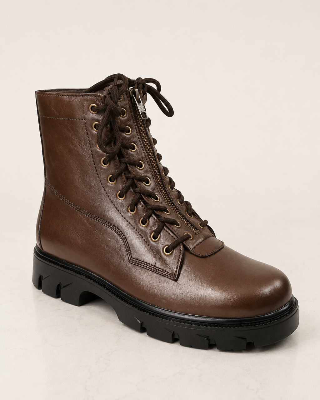 amisar Pilot Boot Brown High Performance Rubber Sole side view