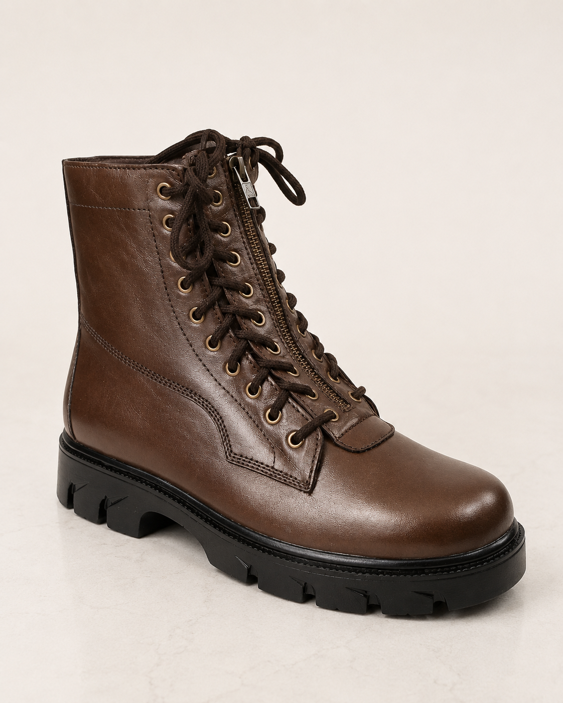amisar Pilot Boot Brown High Performance Rubber Sole side view
