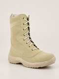 amisar beige suede thermoplastic sole soft breathable leather lining memory foam chain biker boots side view