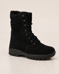 amisar biker boot black Suede Leather Upper Soft Breathable Leather Lining Brass Eyelets High Performance Rubber Sole side view