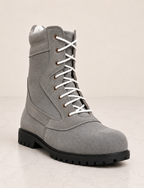 amisar biker boot side chain grey Suede Leather Upper Soft Breathable Leather Lining High Performance TPR Sole side view