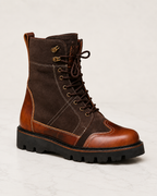 amisar biker boot rugged brown Full Grain Leather Upper Soft Leather Lining High Performance EVA Sole side view