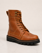 amisar biker boot tan Full Grain Leather Upper Soft Leather Lining High Performance EVA Sole side view