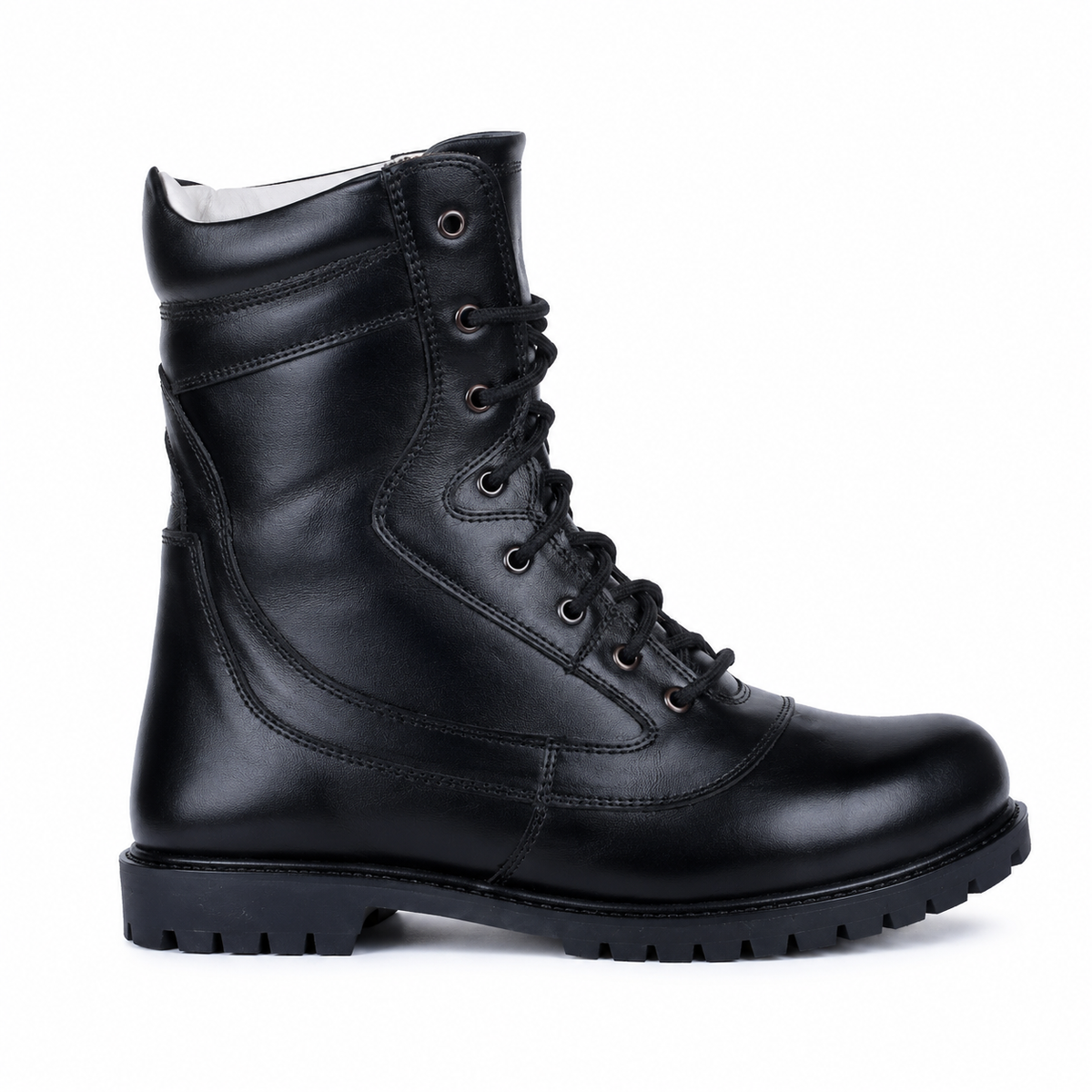 Biker Boots With Side Chain - Black