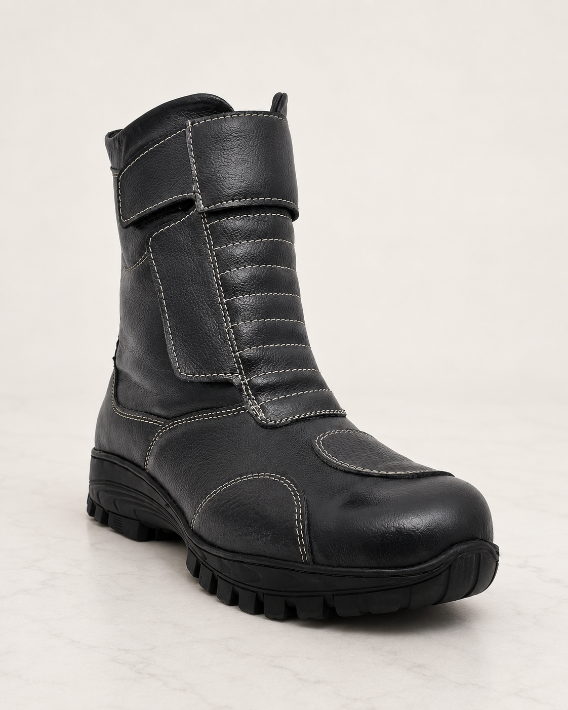 amisar black full grain leather insulation & fur lining snow boot side view