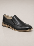 amisar Classic Penny Loafer Design Premium Black croco Leather Upper Handmade Sheet Sole side view