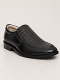 amisar black croco handmade leather sole soft leather handmade loafers side view