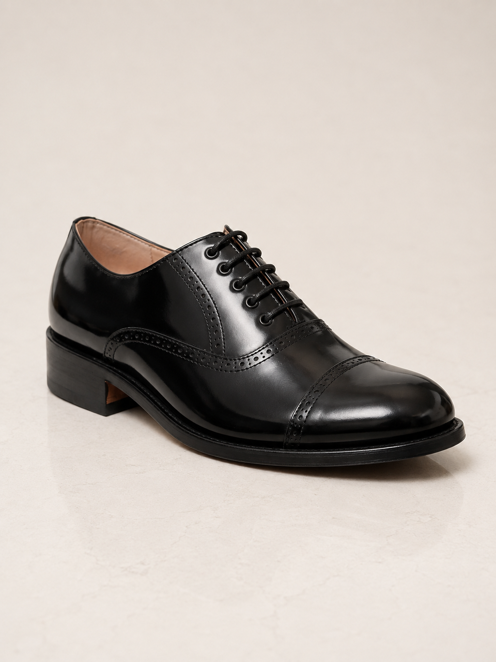 amisar black handmade argentinian leather sole oxfords classic goodyear welted side view