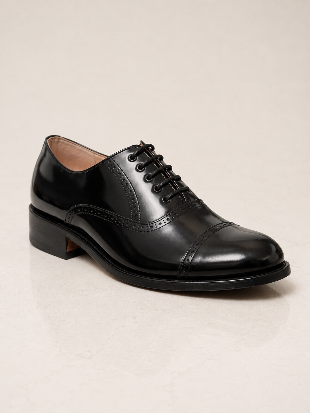 amisar black handmade argentinian leather sole oxfords classic goodyear welted side view