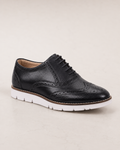 amisar black handmade eva sole soft leather sneakers side view
