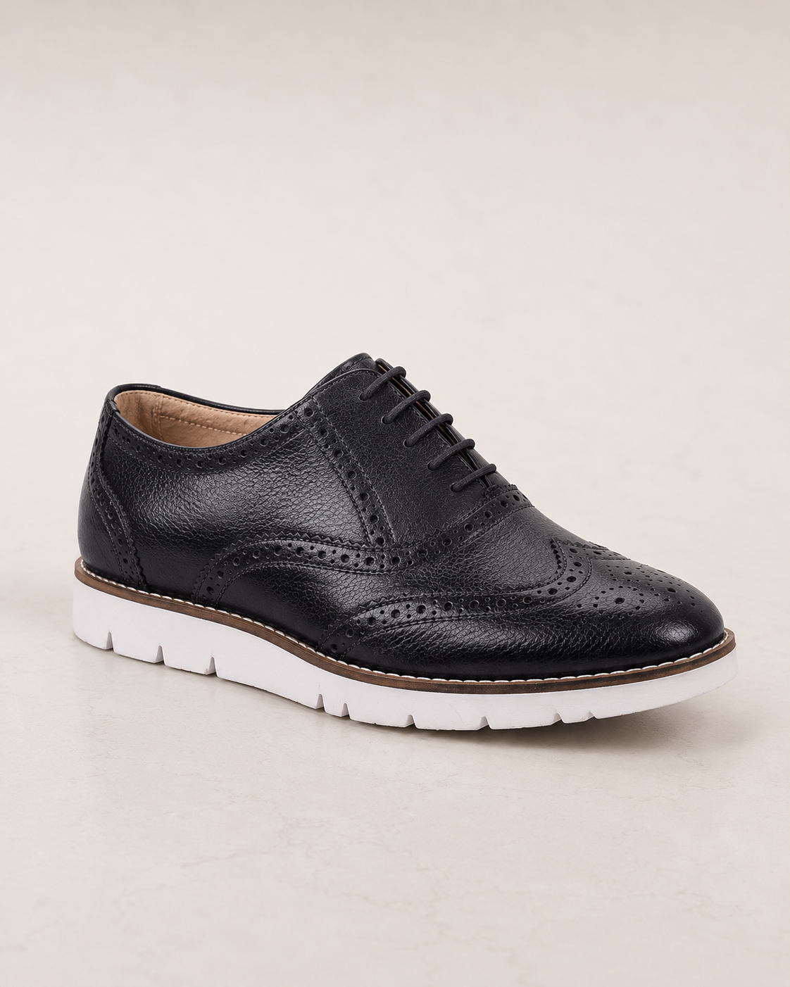 amisar black handmade eva sole soft leather sneakers side view