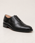 amisar black handmade argentinian leather sole oxfords classic goodyear welted side view