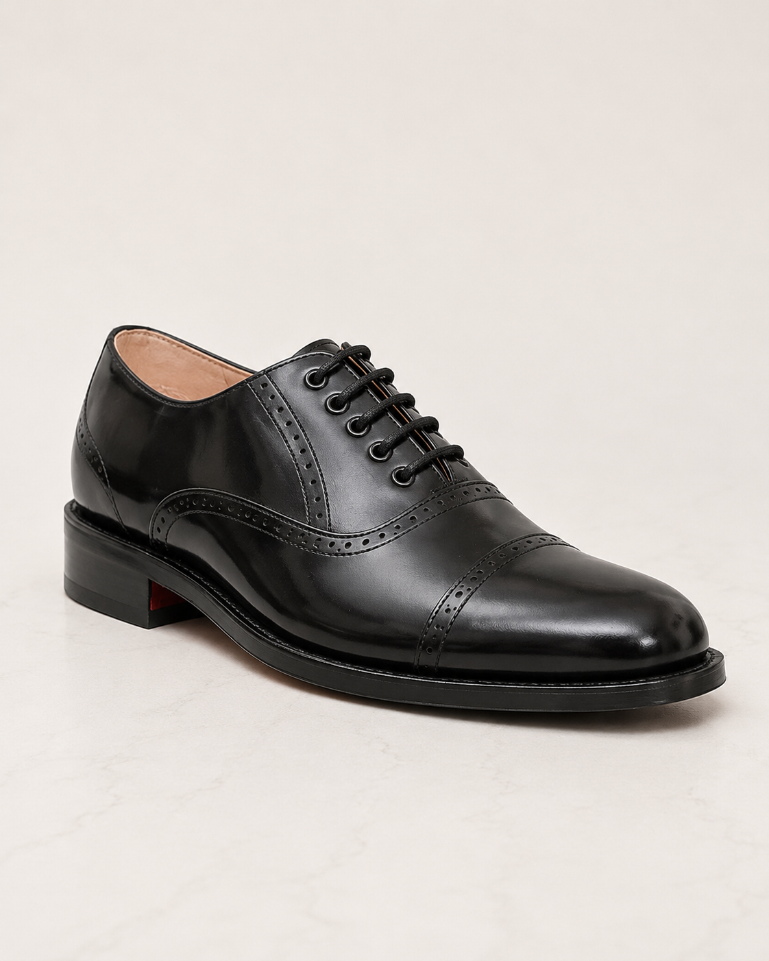 amisar black handmade argentinian leather sole oxfords classic goodyear welted side view