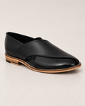 amisar Premium Black Leather Upper Traditional Peshawari Silhouette Handmade Sheet Sole side view