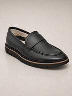 amisar black handmade eva sole slip on handmade loafers casual side view