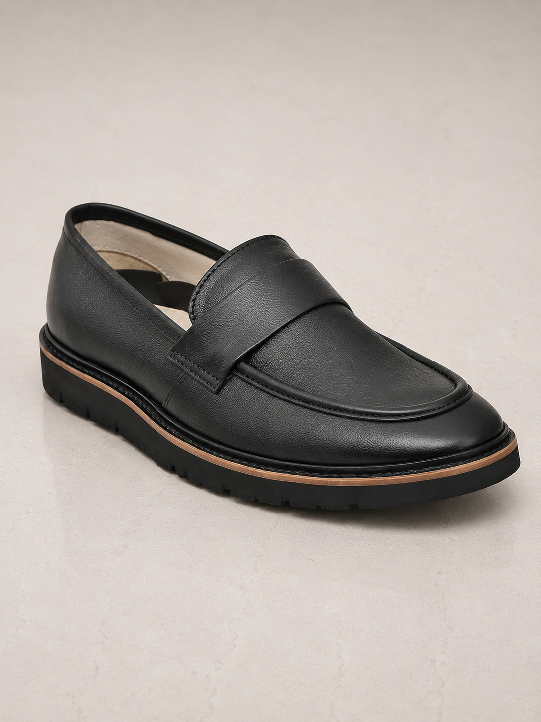 amisar black handmade eva sole slip on handmade loafers casual side view