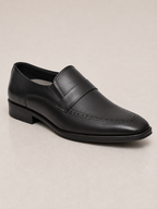 amisar black slip on cemented tpr sole penny loafers side view