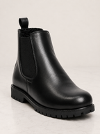 amisar black full grain leather cemented snow boot chelsea side view