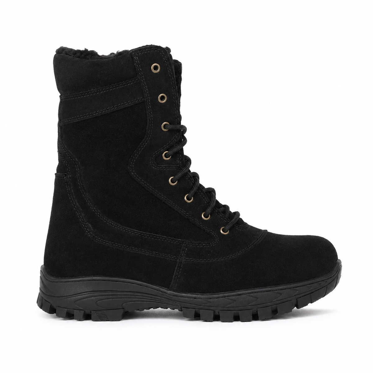 Biker Boots - Black Suede