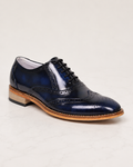 amisar blue argentinian leather sole lace up calf leather memory foam fully leather brogue goodyear welted side view