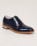 amisar blue argentinian leather sole lace up calf leather memory foam fully leather brogue goodyear welted side view