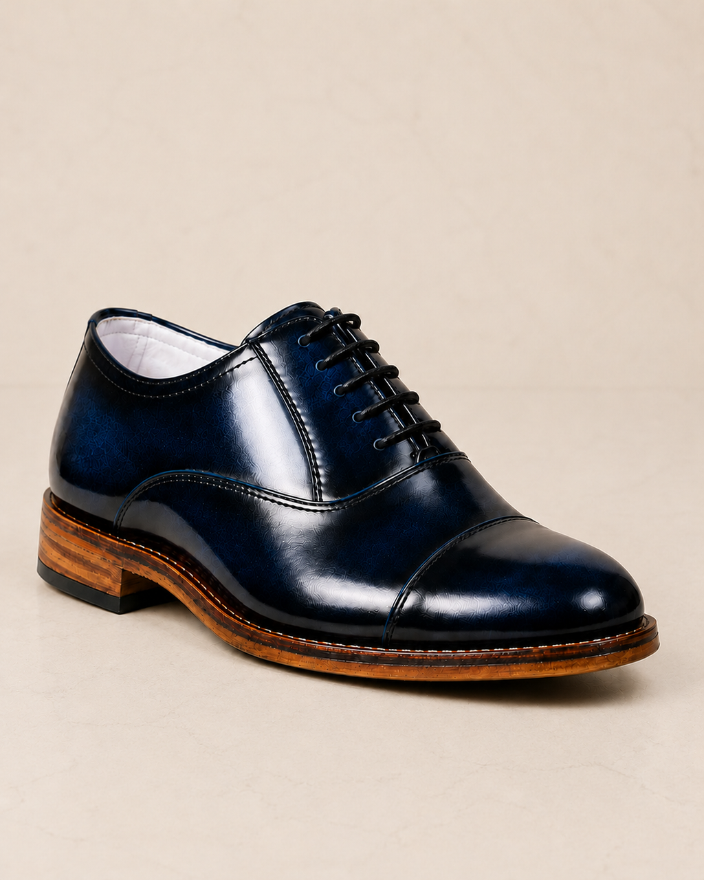 amisar blue brush off lace up handmade argentinian leather sole soft leather oxfords goodyear welted side view